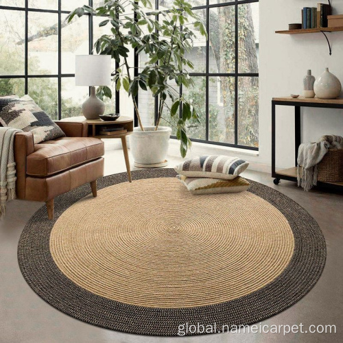 China Natural round Jute braided area rug floor mats Manufactory